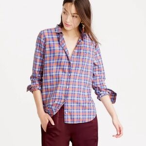 J.Crew “Boy” pink and blue button down shirt, size 2